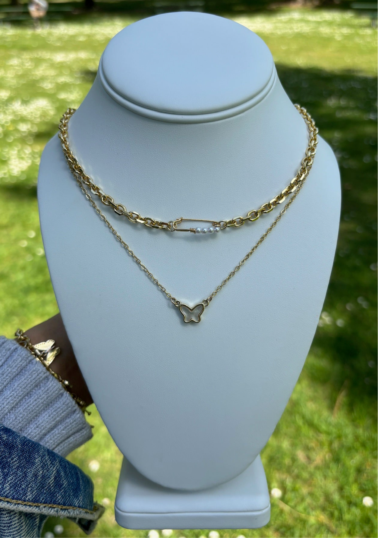 Pearly Butterfly Necklace