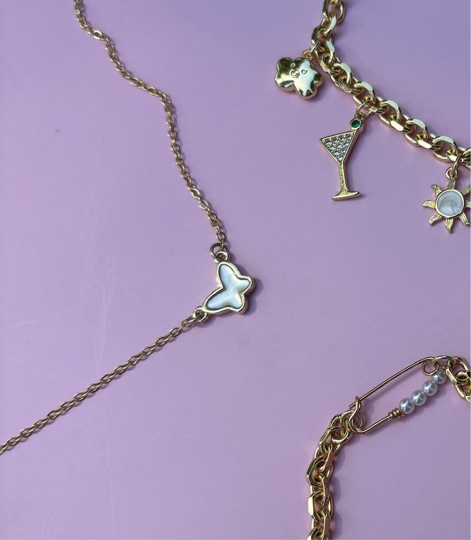 Pearly Butterfly Necklace