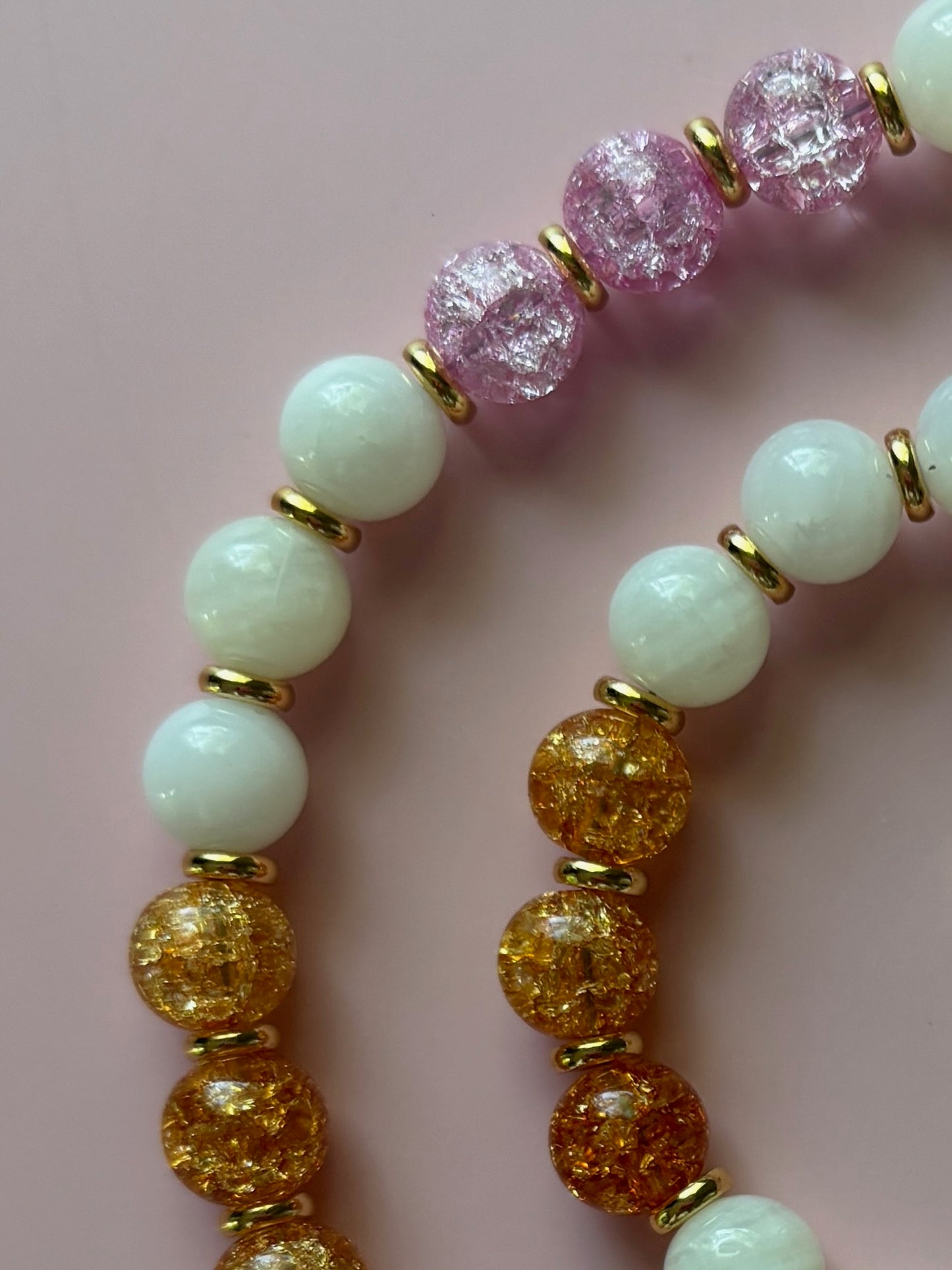 Quartz Crackle Beaded Necklace