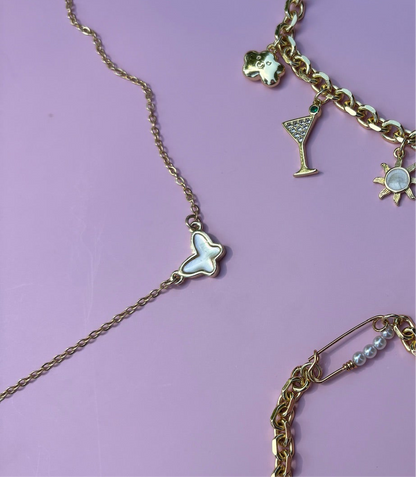 Pearly Butterfly Necklace