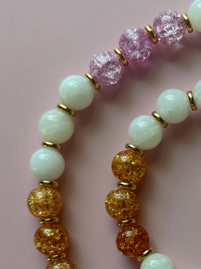 Quartz Crackle Beaded Necklace
